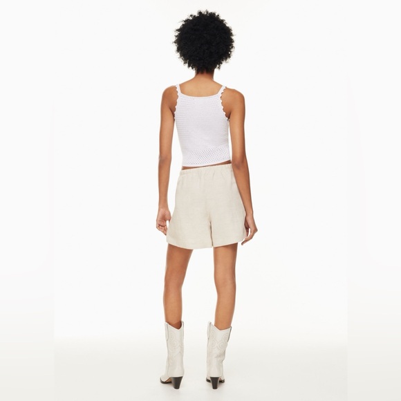 New Aritzia WILFRED Omnia Linen Shorts in Natural Ecru size Medium SOLD - Picture 5 of 15